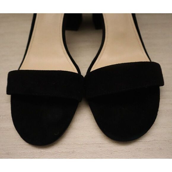 Marc Fisher Women's Sz 10 M Black Suede Karlee Ankle Strap Dress Sandal Heels - Picture 4 of 9
